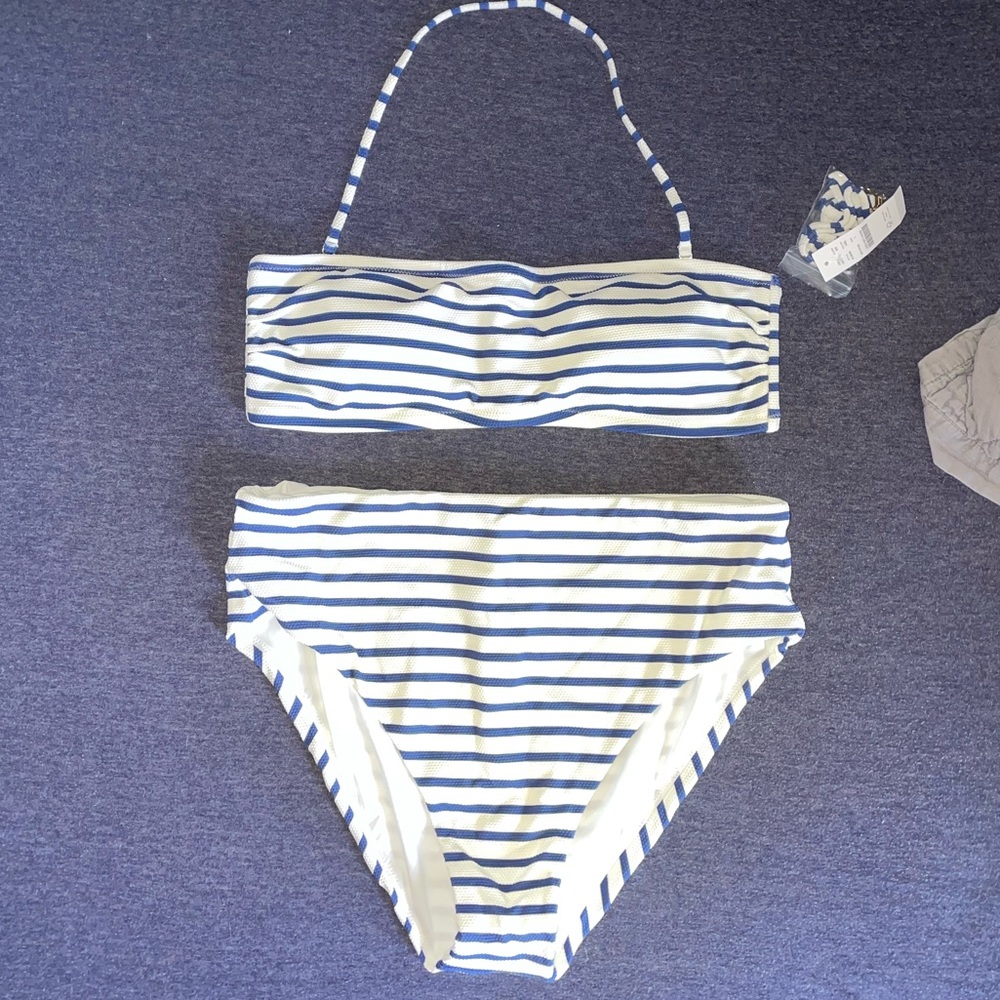 JCREW high cut waist bikini and bandeau top (never worn)